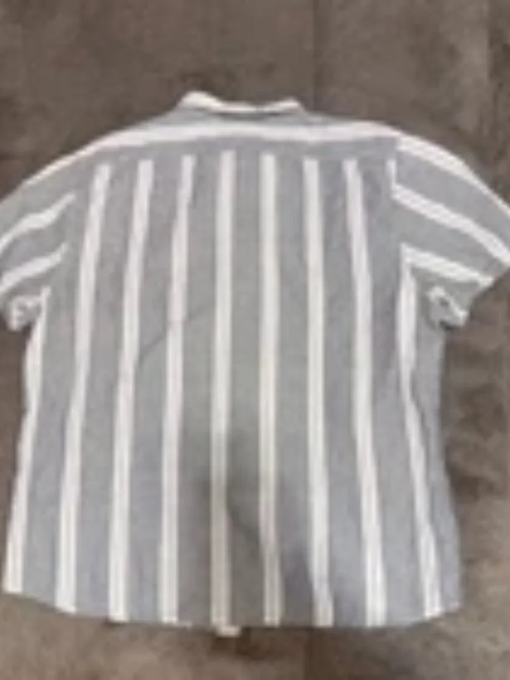 Banana Republic Men's Linen Blend Shirt Large Gray White Stripe Slim